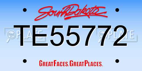 TE55772 South Dakota License Plate