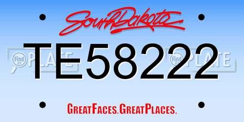 TE58222 South Dakota License Plate