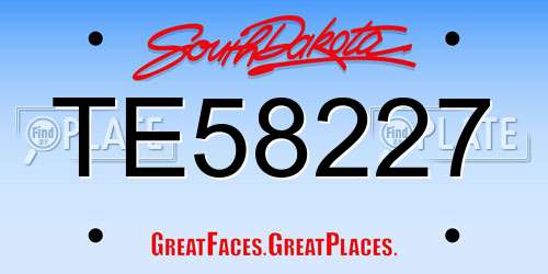 TE58227 South Dakota License Plate