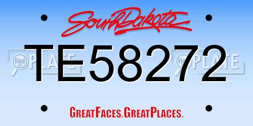 TE58272 South Dakota License Plate