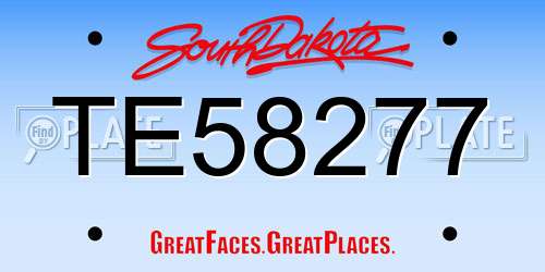 TE58277 South Dakota License Plate