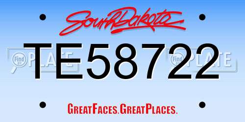 TE58722 South Dakota License Plate