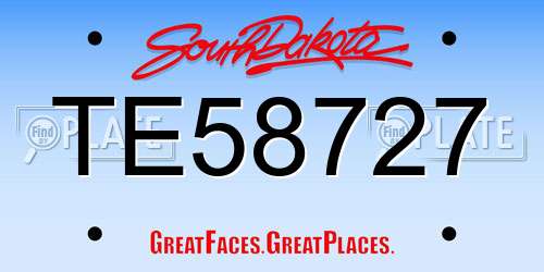 TE58727 South Dakota License Plate