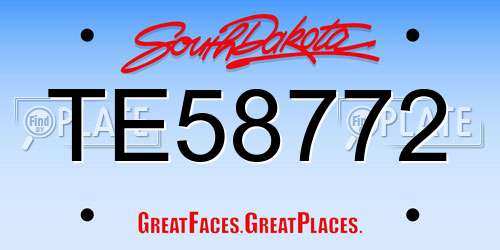 TE58772 South Dakota License Plate