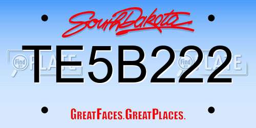TE5B222 South Dakota License Plate