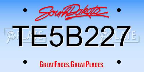 TE5B227 South Dakota License Plate