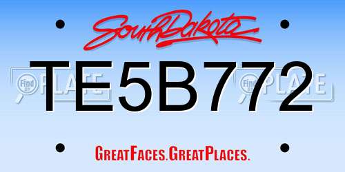 TE5B772 South Dakota License Plate