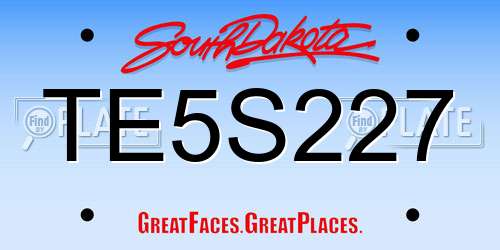 TE5S227 South Dakota License Plate
