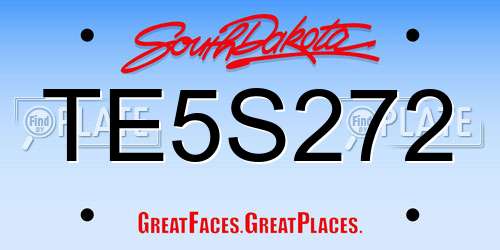 TE5S272 South Dakota License Plate