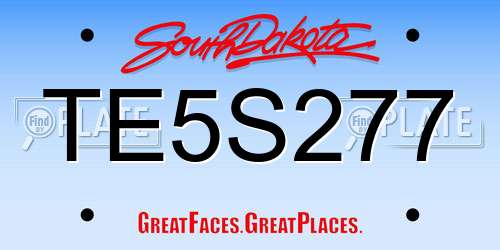 TE5S277 South Dakota License Plate