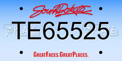 TE65525 South Dakota License Plate