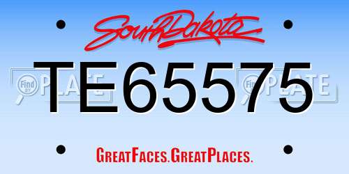 TE65575 South Dakota License Plate