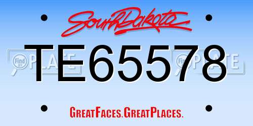 TE65578 South Dakota License Plate
