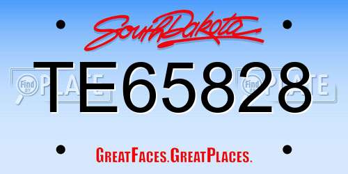 TE65828 South Dakota License Plate