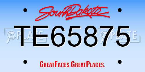 TE65875 South Dakota License Plate
