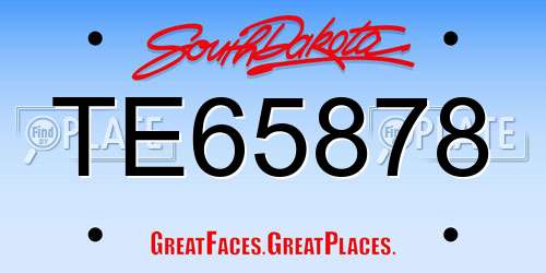 TE65878 South Dakota License Plate