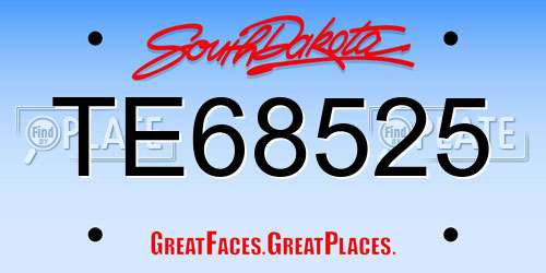 TE68525 South Dakota License Plate