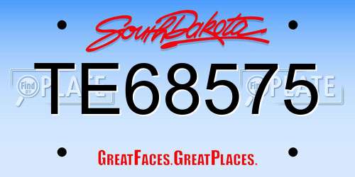 TE68575 South Dakota License Plate