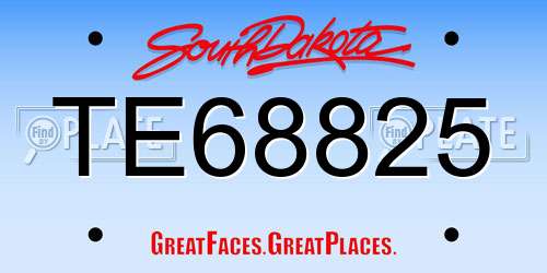 TE68825 South Dakota License Plate