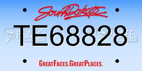TE68828 South Dakota License Plate