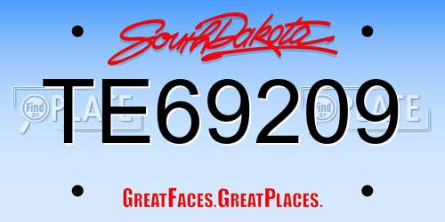 TE69209 South Dakota License Plate