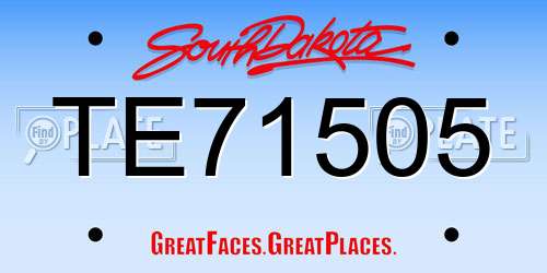 TE71505 South Dakota License Plate