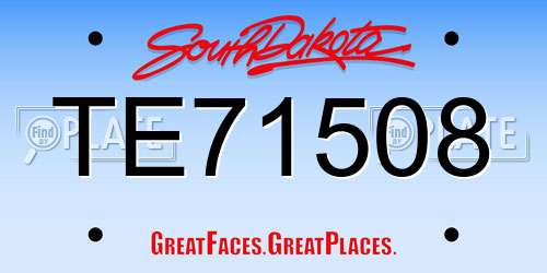 TE71508 South Dakota License Plate