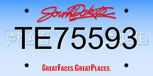 TE75593 South Dakota License Plate