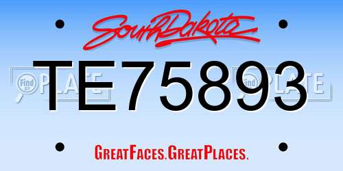 TE75893 South Dakota License Plate