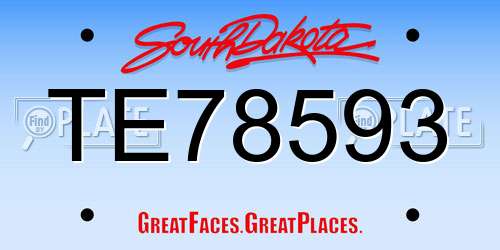 TE78593 South Dakota License Plate