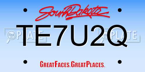 TE7U2Q South Dakota License Plate