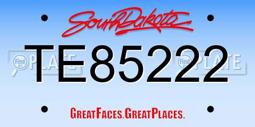TE85222 South Dakota License Plate