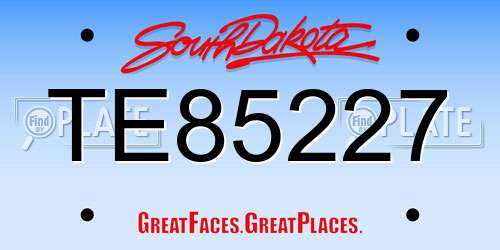 TE85227 South Dakota License Plate