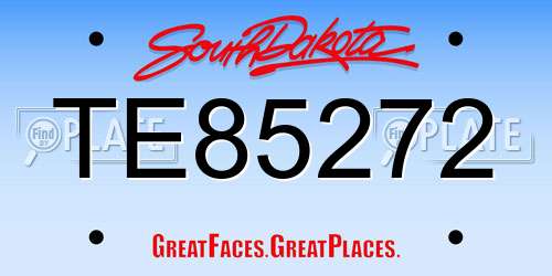 TE85272 South Dakota License Plate