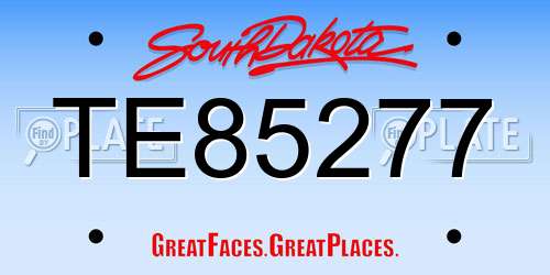 TE85277 South Dakota License Plate