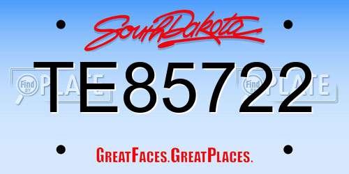 TE85722 South Dakota License Plate