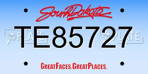 TE85727 South Dakota License Plate