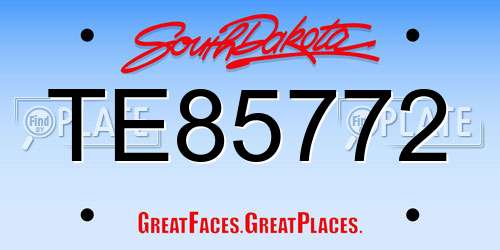 TE85772 South Dakota License Plate