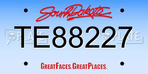 TE88227 South Dakota License Plate