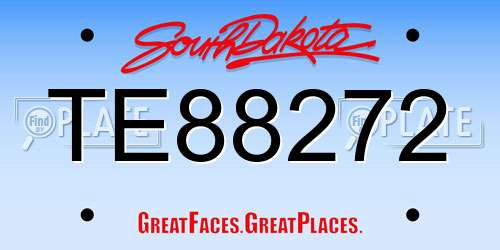 TE88272 South Dakota License Plate