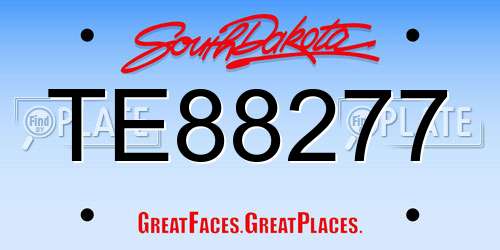 TE88277 South Dakota License Plate