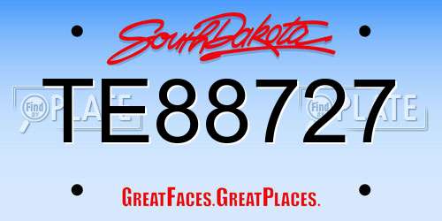 TE88727 South Dakota License Plate