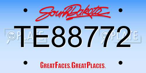 TE88772 South Dakota License Plate
