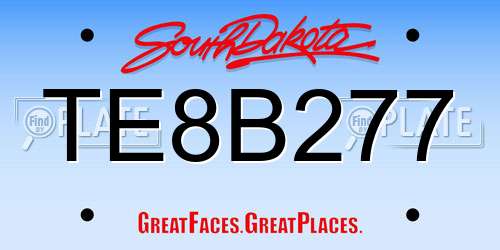 TE8B277 South Dakota License Plate