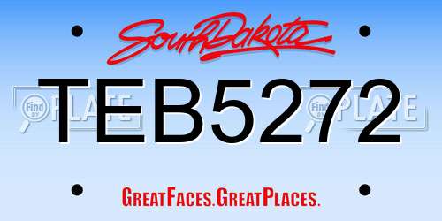 TEB5272 South Dakota License Plate