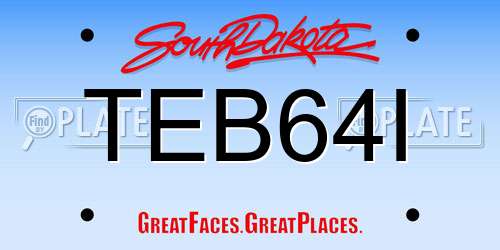 TEB64I South Dakota License Plate