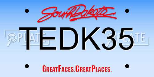 TEDK35 South Dakota License Plate