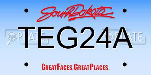 TEG24A South Dakota License Plate