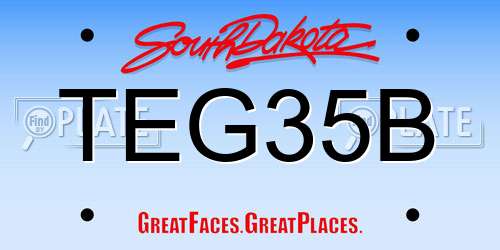 TEG35B South Dakota License Plate