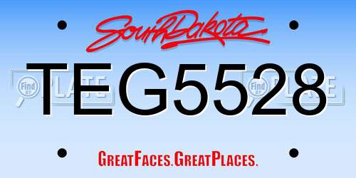 TEG5528 South Dakota License Plate